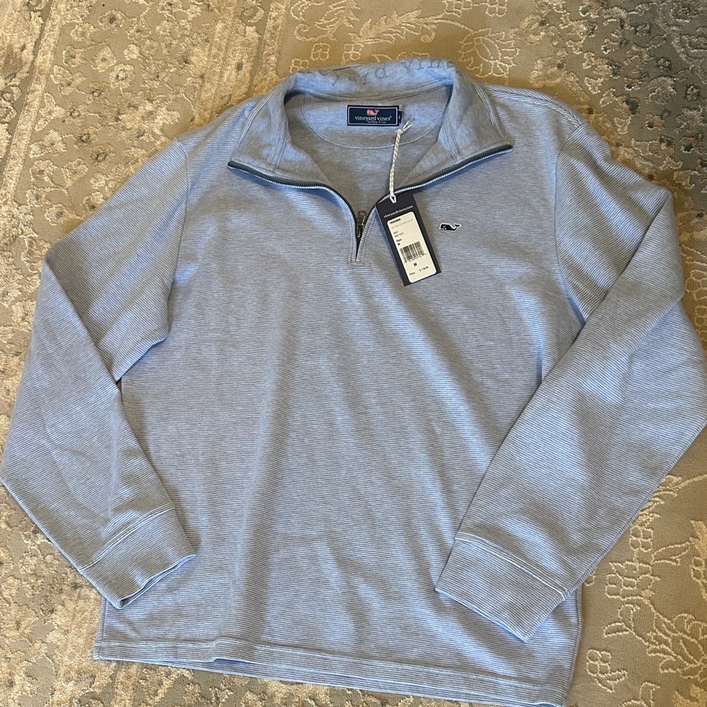 NWT Vineyard Vines Light Blue Saltwater Quarter Zip